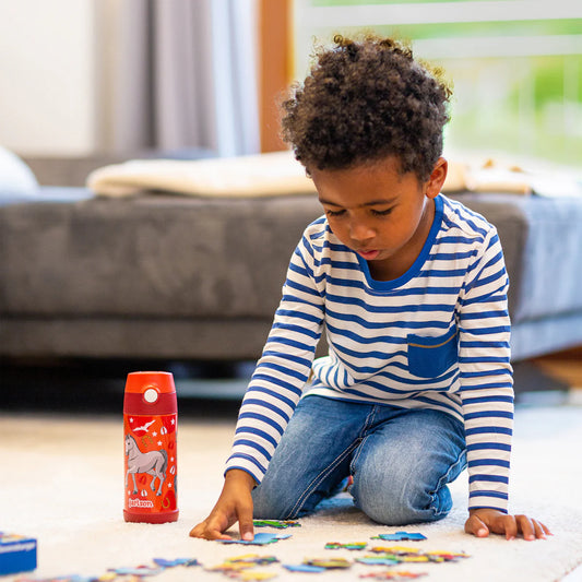 barn drikkeflaske hest rød