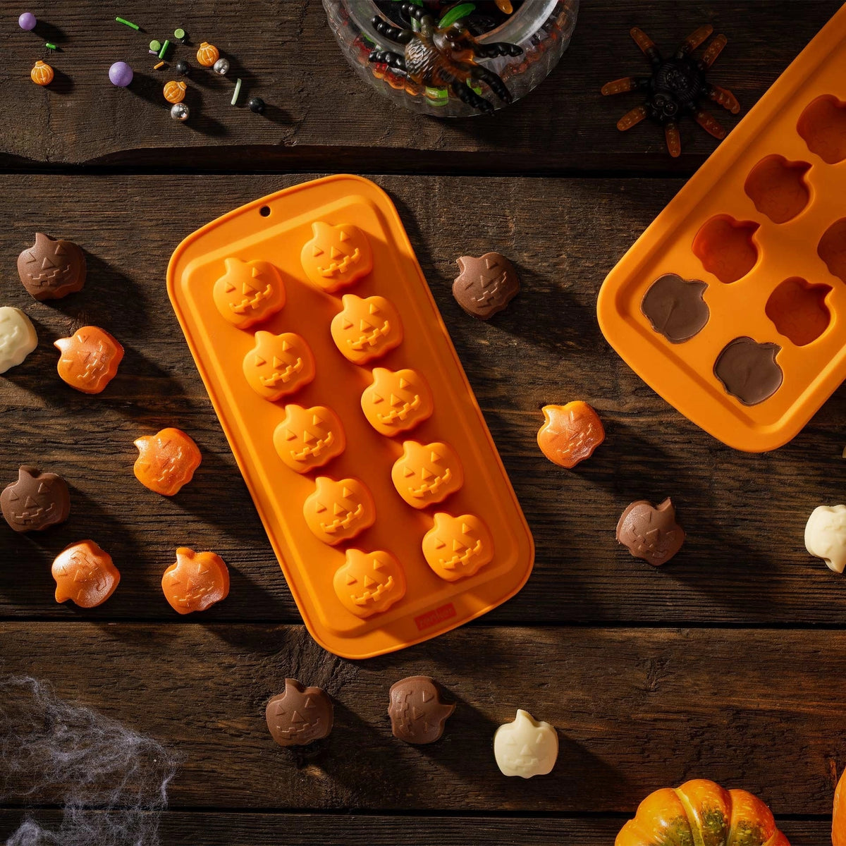 Silikonform med 10 mini‑gresskar – Halloween