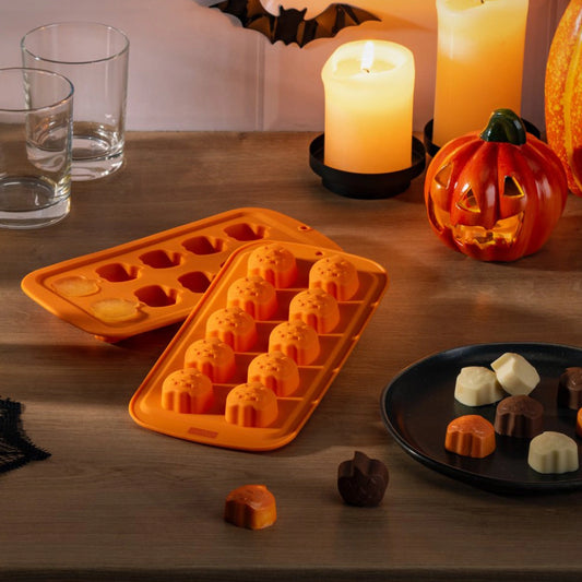 Silikonform med 10 mini‑gresskar – Halloween