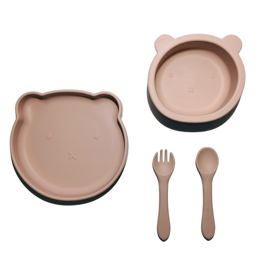 Bjørne barneservise lys rosa