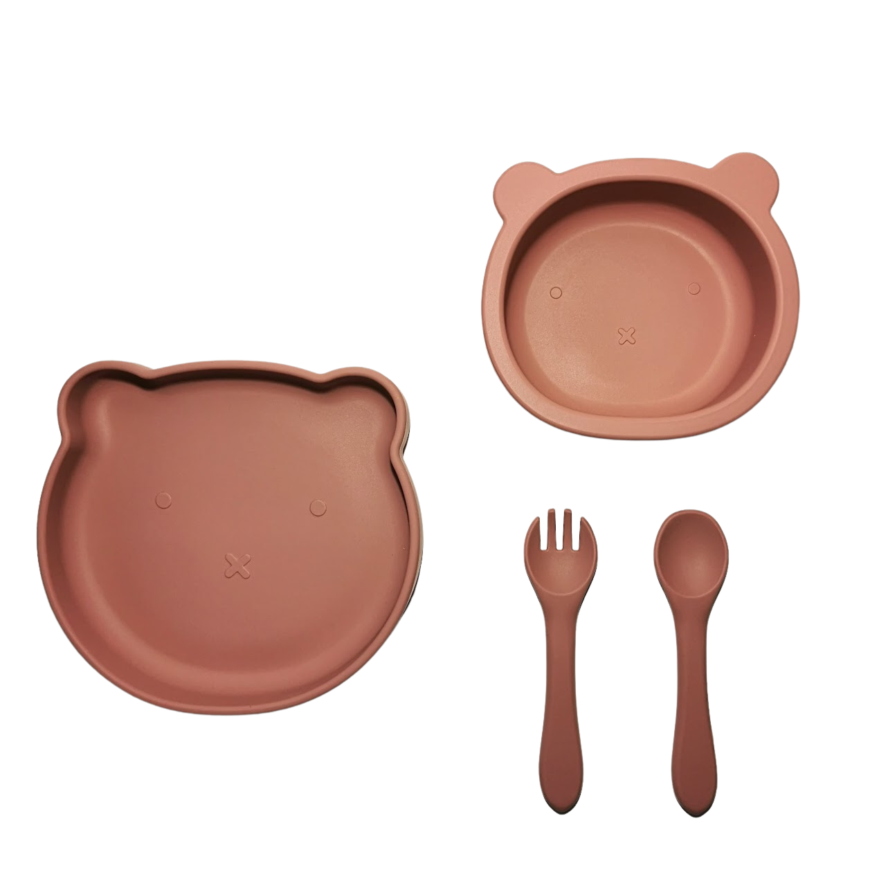 Bjørne barneservise mørk rosa