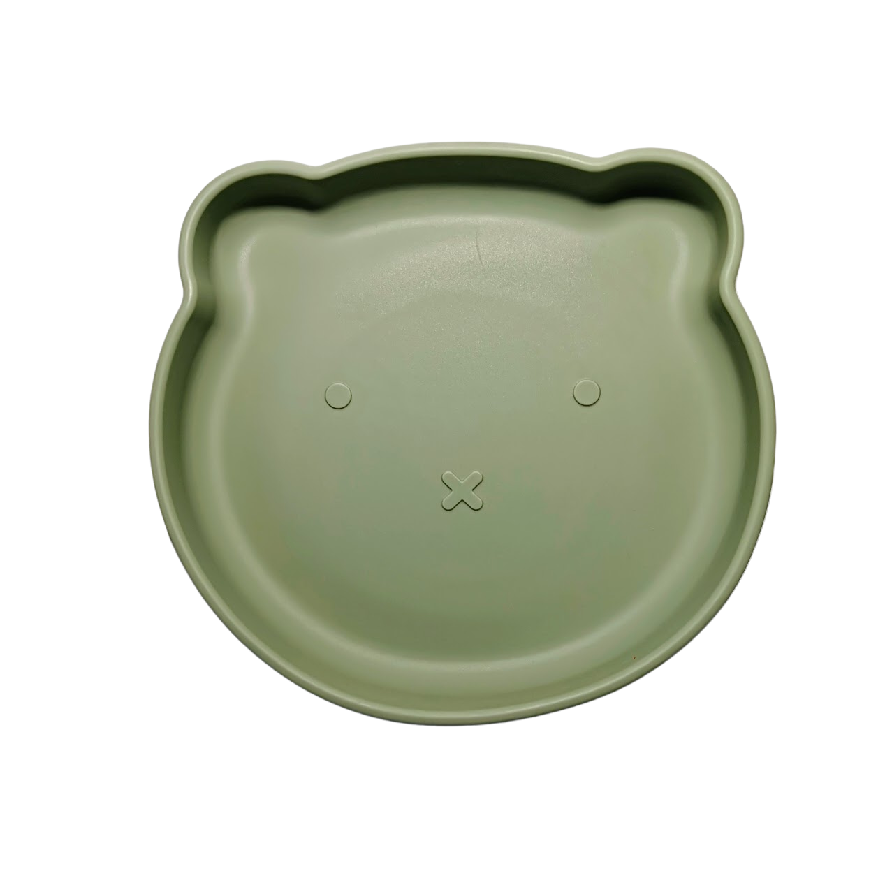 Bjørne spisesett pakke i silikon, grønn - gavepakke