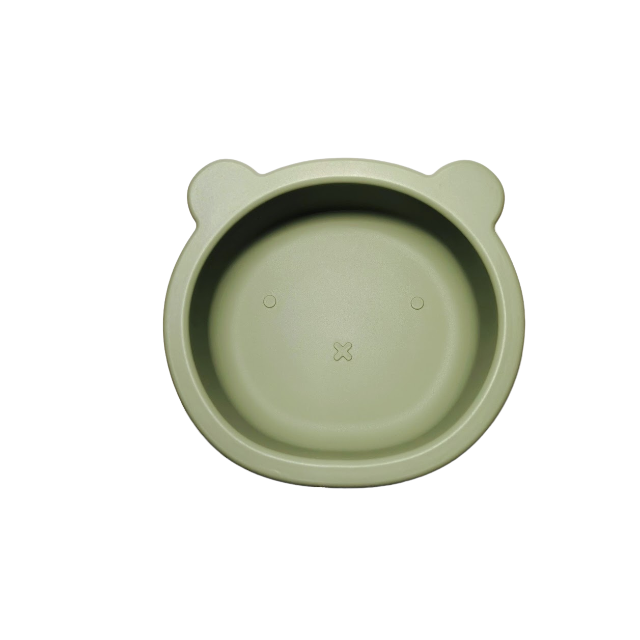 Bjørne spisesett pakke i silikon, grønn - gavepakke