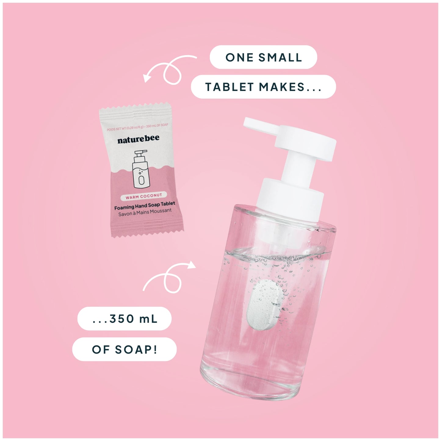 Skummende håndsåpetabelett