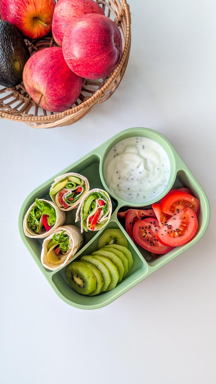 Matboks silikon grønn med mat