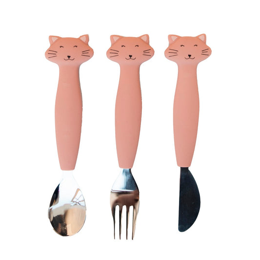 Bestikksett i silikon, 3‑pk – Mrs. Cat