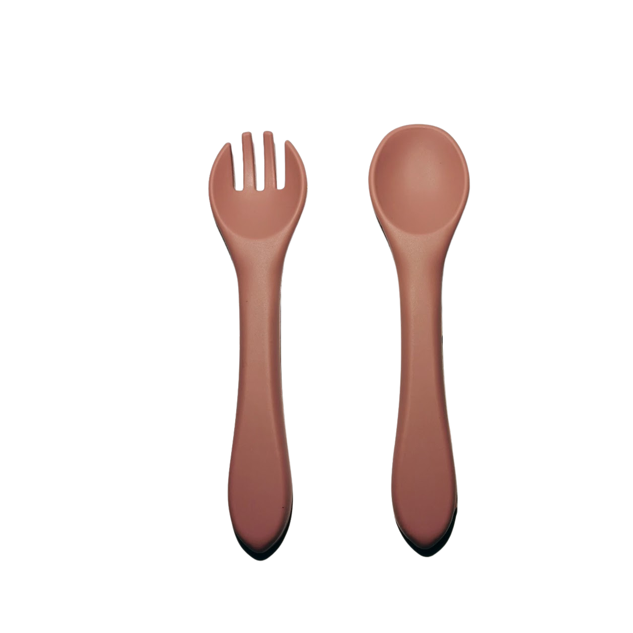 Silikon bestikk mørk rosa baby