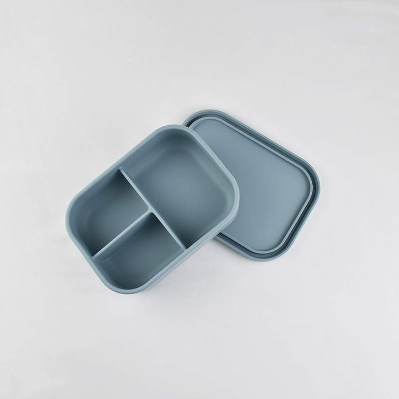 Blå silikon matboks