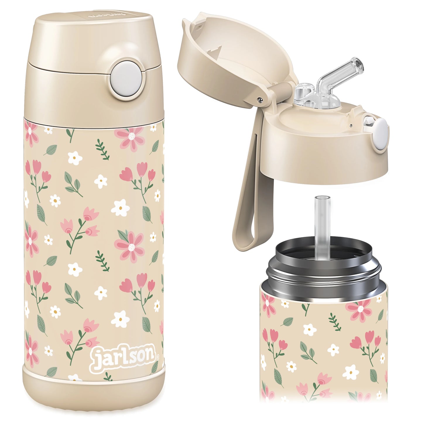 Drikkeflaske blomster 350ml - CHARLI Jarlson