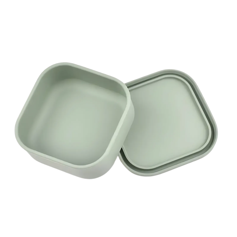 Grønn firkantet silikonmatboks